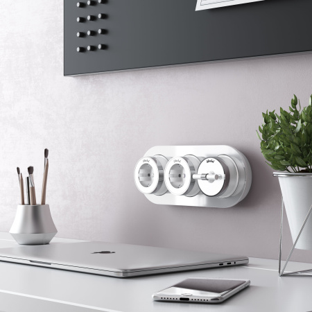 Выключатель на 4 положения двухклавишный (белый матовый/хром) Vintage ОУ IP20 Werkel