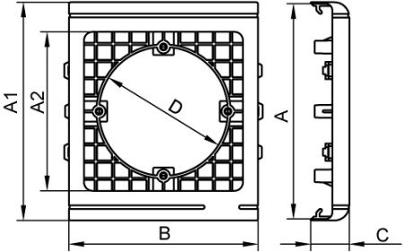 PDA-N 150 Рамка-суппорт для электроустановочных изделий 60х60 мм DKC