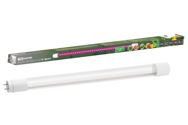 Лампа светодиодная T8-9 Вт-230 В-G13 "ФИТО" 600 мм TDM