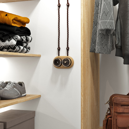 Выключатель на 4 положения двухклавишный (мокко матовый/хром) Vintage ОУ IP20 Werkel