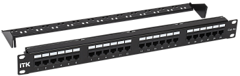 ITK 1U патч-панель кат.5E UTP 24 порта (Dual) с кабельным органайзером
