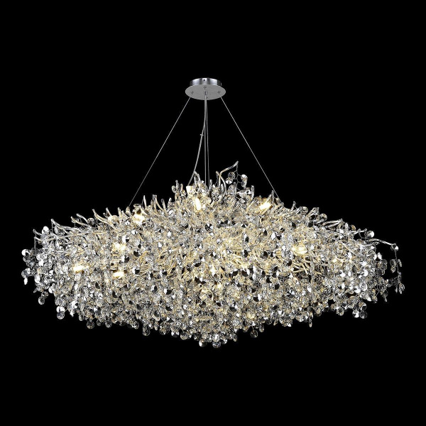 Люстра подвесная Матовый никель/Прозрачный, Черный G9 21*40Вт WE188.21.203 WERTMARK