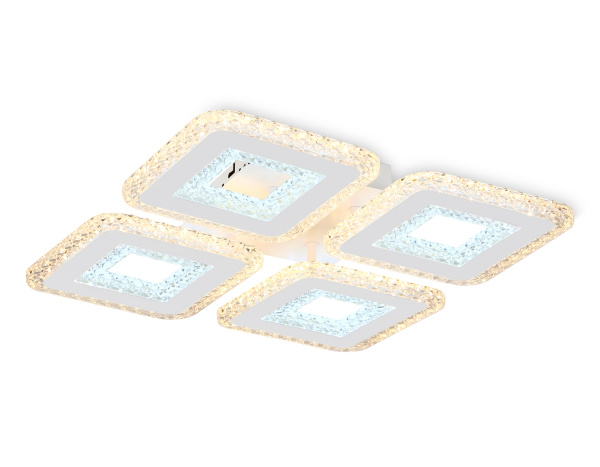 Светильник потолочный светодиодный с пультом FA4004/4 WH белый 100W 3000K+6400K/4200K/6400K+3000K 395*395*85 (ПДУ ИК) Ambrella Light