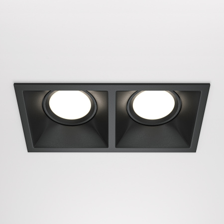 Встраиваемый светильник 2*GU10 50Вт Черный IP20 Downlight DL029-2-02B Technical Maytoni