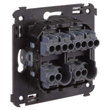 Переключатель двухклавишный в стену, "Avanti", "Черный матовый" DKC