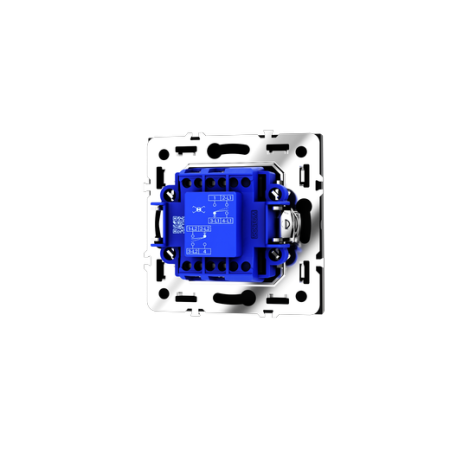 Перекрестный переключатель встраиваемый Voltum S70 одноклавишный 10А, (черный матовый)