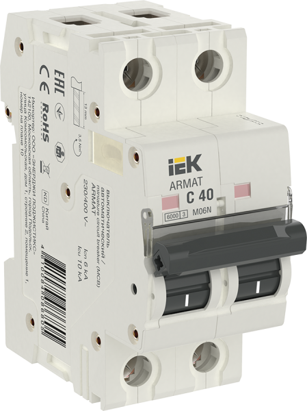 Выключатель автоматический ВА МОД M06N 2П С 40А ARMAT IEK