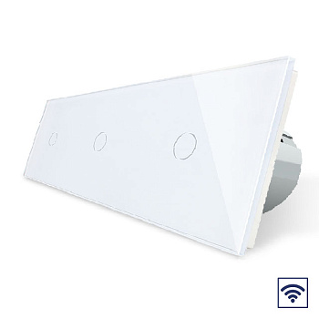 Сенсорный радиоуправляемый выключатель 3 клавиши 3 модуля Белый Livolo
