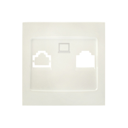 Валенсия Лицевая панель розетки RJ-45 1-местная жемчуг EKF