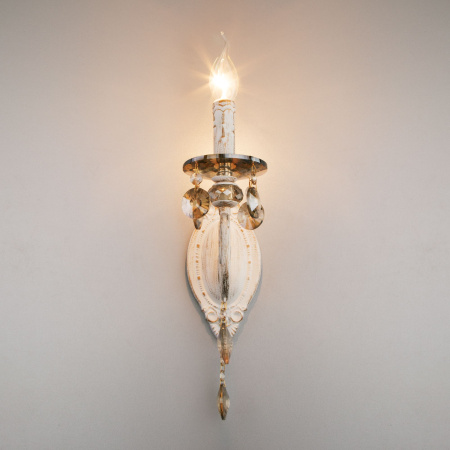 Бра с хрусталем 1*E14 60Вт белый с золотом IP20 Ravenna (10104/1 белый с золотом) Eurosvet