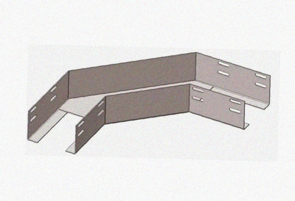 Лоток угловой перфорированный КГ 100х80-90 УТ1,5 поворот на 90, оцинкованный лист S1,0