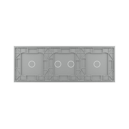 Панель тройная: 1 выключатель + 2 выключателя + 1 выключатель Серая Livolo