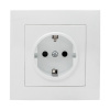 Валенсия Розетка 1-местная с/з 16А белая с защ, штор, EKF