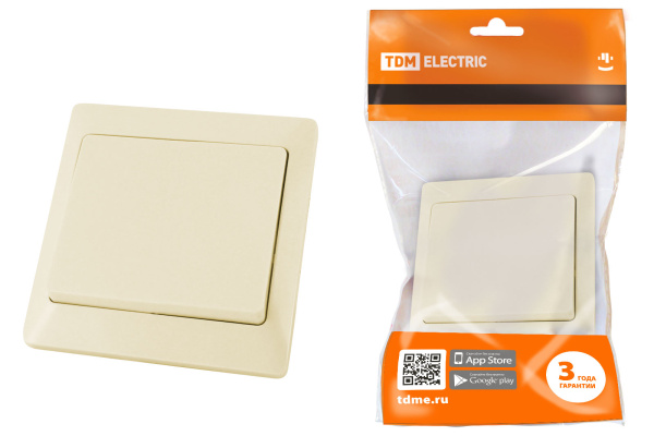 Выключатель 1 кл. 10А сл. кость "Ильмень" TDM