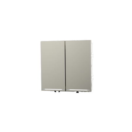 Выключатель встраиваемый Voltum S70 двухклавишный с подсветкой 10А, (шелк)