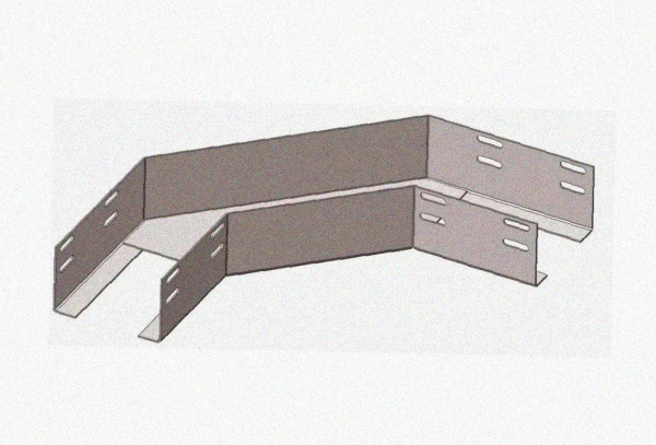 Лоток угловой перфорированный КГ 400х100-90 УХЛ1 поворот на 90 оцинкованный лист S1,2