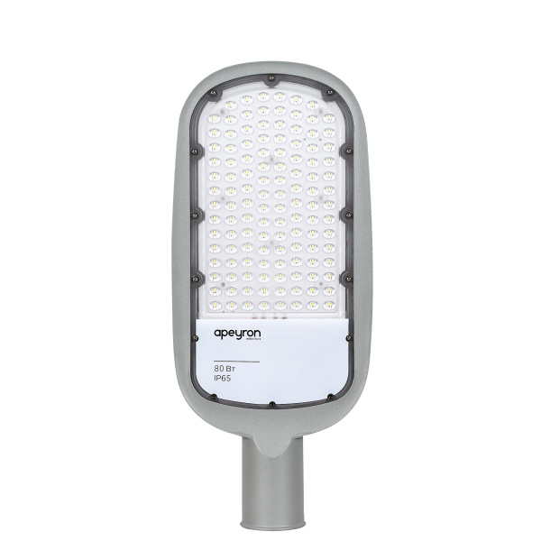 29-03 Светильник светодиодный, уличный, консольный 80Вт, 230/50Гц, 8800лм, 5000К, IP65, КСС "Ш", 495*215*80мм, Ф60мм, серый APEYRON