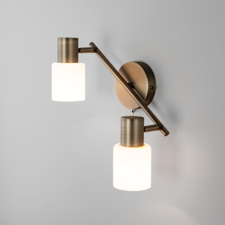 Настенный светильник с плафонами 2*E27 40Вт античная бронза IP20 (20089/2 бронза) Eurosvet