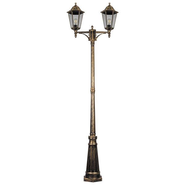 Светильник садово-парковый Feron 6214/PL6214 столб 2*100W E27 230V, черное золото