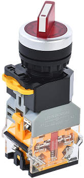 Переключатель D8-11XD2 на 2 положения 1з+1р с подсветкой красный IEK