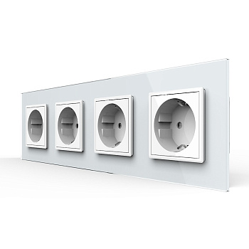 Розетка 4 модуля Белая Livolo