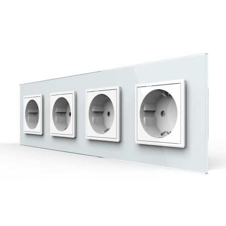 Розетка 4 модуля Белая Livolo