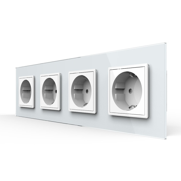 Розетка 4 модуля Белая Livolo