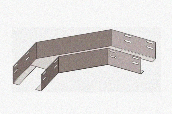 Лоток угловой глухой КГГ 200х65-90 У3 поворот на 90, окрашенный, S1,0