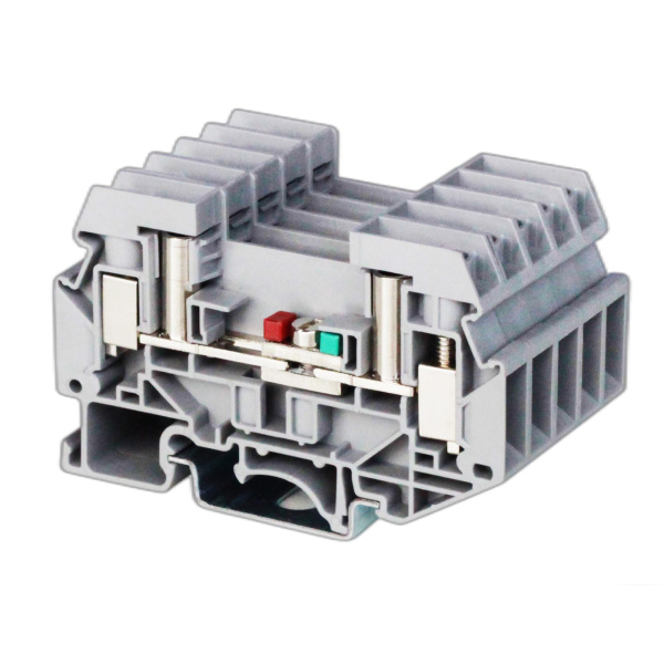 Клемма измерительная, винтовой зажим, 2 точки подключения, 6 кв.мм, серая DKC