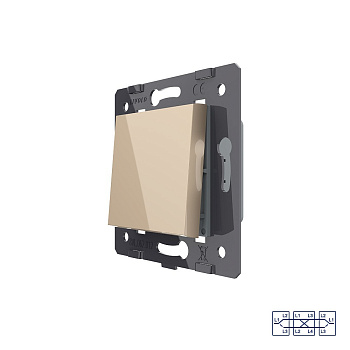 Клавиша перекрестного механического выключателя, цвет золотой (механизм) Livolo