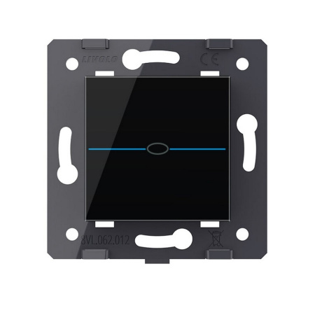 Выключатель Quadro 1 клавиша Черный (механизм) Livolo