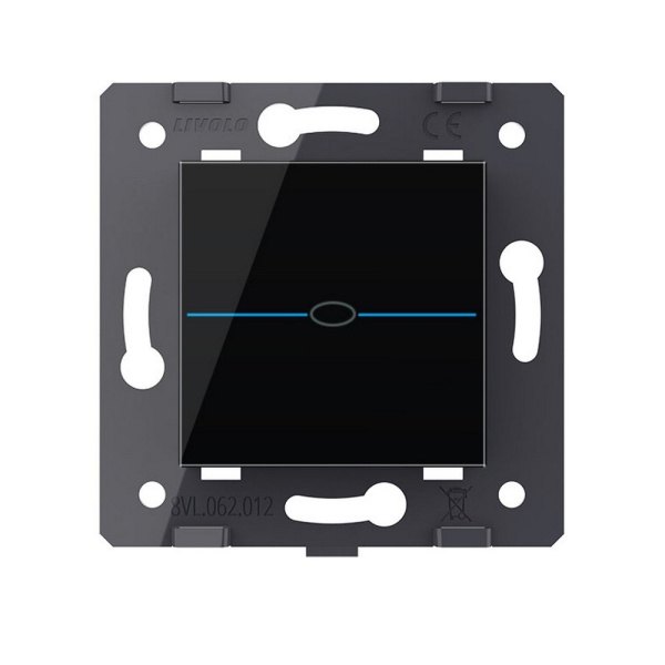 Выключатель Quadro 1 клавиша Черный (механизм) Livolo