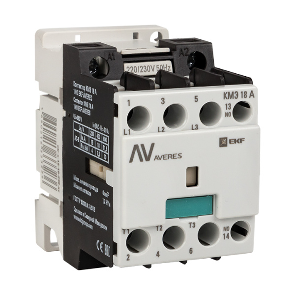 Контактор КМЭ 18А 1NO 230В АС AVERES EKF