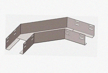 Лоток угловой глухой КГГ 200х50-90 УТ1,5 поворот на 90, оцинкованный лист S1,5