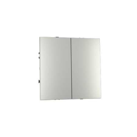 Проходной переключатель встраиваемый Voltum S70 двухклавишный 10А, (сталь)