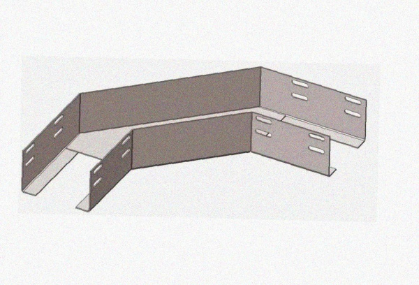 Лоток угловой глухой КГГ 200х50-90 УТ1,5 поворот на 90, оцинкованный лист S1,5