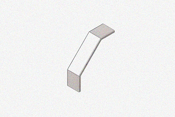 Крышка лотка замкового КЛСЗ 300х80-90 УТ1,5 для поворота трассы вниз на 90, оцинкованный лист, S0,8