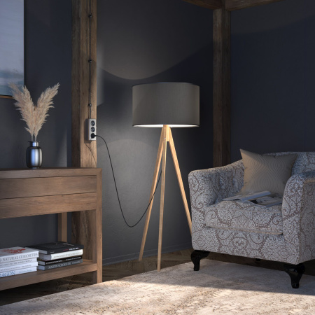 Розетка тройная с заземлением и шторками (графит рифленый) Gallant ОУ IP20 Werkel