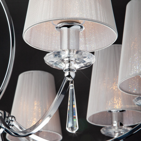 Подвесная люстра с абажурами 8*E14 40Вт хром IP20 Valery (60079/8 хром) Eurosvet