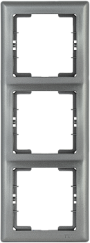 Рамка 3-местная вертикальная РВ-3-БА BOLERO антрацит IEK