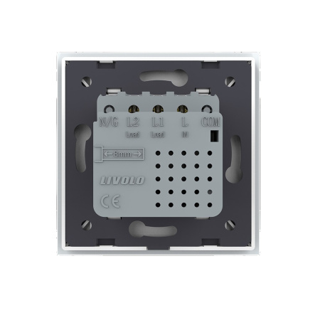 Двухклавишный сенсорный выключатель Module, цвет белый Livolo