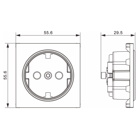 Donel A07 матовый карбон накладка для розетки Schuko с заземлением, со шторками 16A 250 В~,серия DB