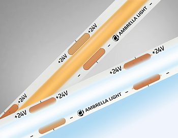 Светодиодная лента GS4703 COB 480Led /12W m/ 24V IP20 6500K/ 5000*8*1.54mm/ кратность резки 50mm (2 конт.) Ambrella Light