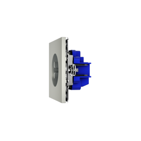 Розетка встраиваемая Voltum S70 с заземлением 16А, (сталь)