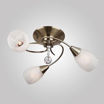 Люстра с плафонами 3*E27 60Вт античная бронза IP20 Virginia (30100/3 античная бронза) Eurosvet