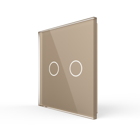 Панель для двухклавишного выключателя золотая Livolo