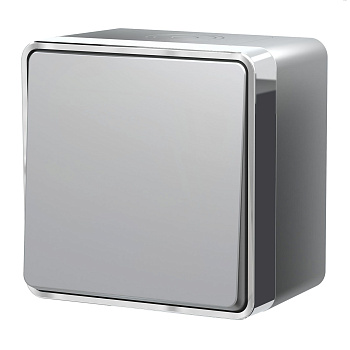 Выключатель одноклавишный влагозащищенный (серебряный) Gallant ОУ IP44 Werkel