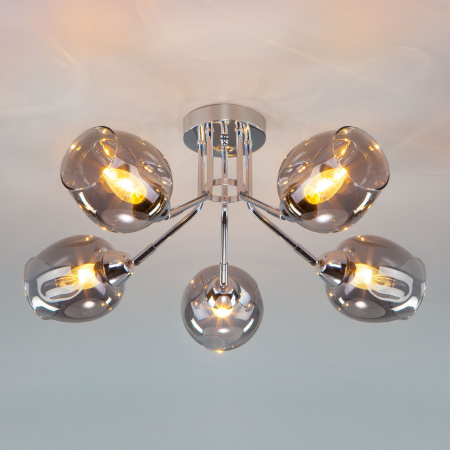 Потолочная люстра с плафонами 5*E27 40Вт хром IP20 Marci (30164/5 хром) Eurosvet