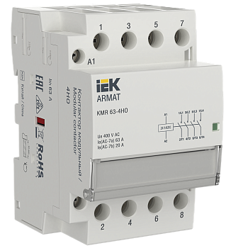 Контактор модульный KMR 63А 24В AC/DC 4НО ARMAT IEK