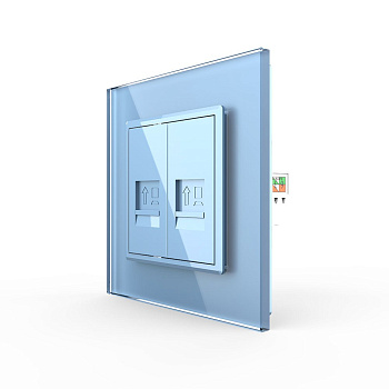 Розетка КОМП RJ-45 двойная Синяя Livolo